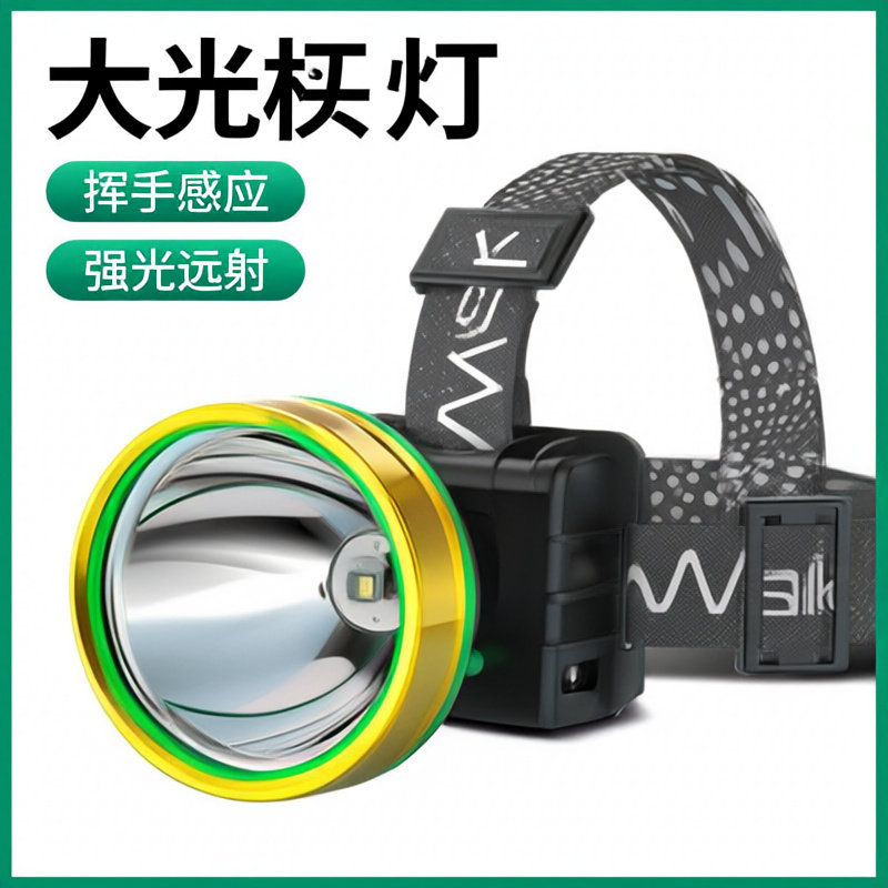 LED强光充电感应氙气头戴头灯