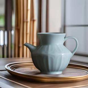 仿宋影青执壶公道杯大号手执公杯青瓷家用陶瓷功夫茶具茶海分茶器