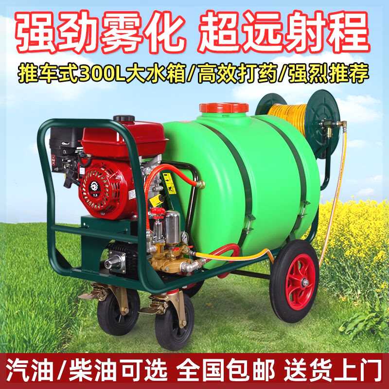 德国进口汽油推车式打药机养殖场消毒机柴油清洗机农用高压泵大容