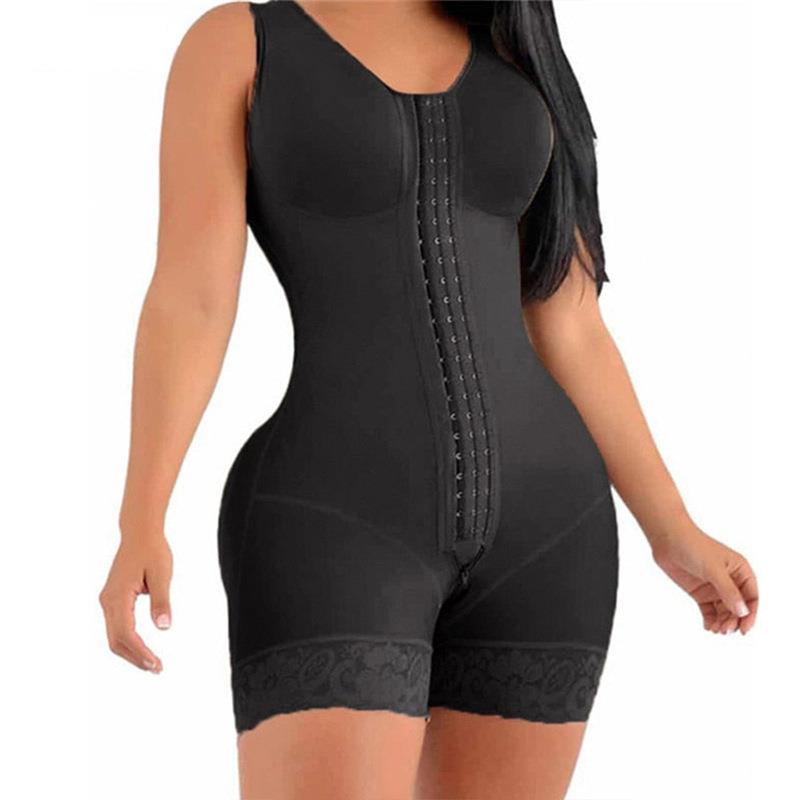 Body shaping bodysuit zipper open crotch body pants waist
