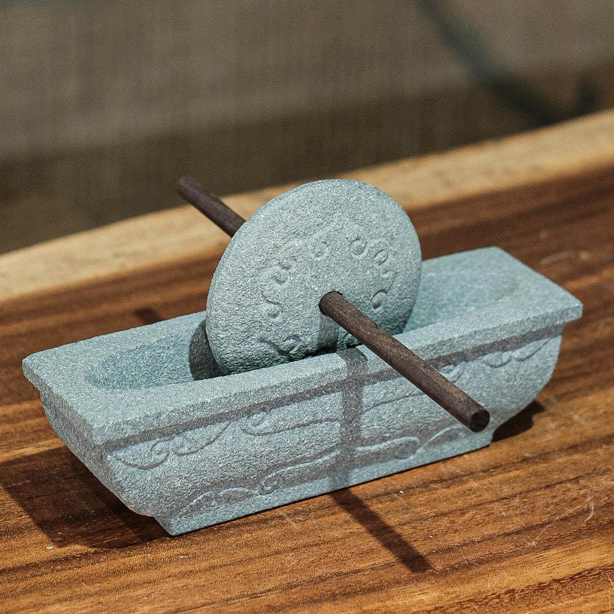 宋研 | 仿宋点茶青石碾药碾茶撵 宋式十二先生金法曹研磨茶粉茶碾