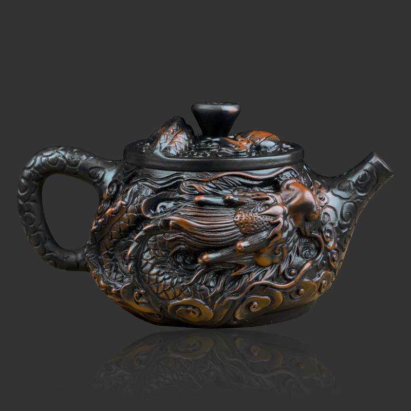 云南紫陶纯手工茶壶立体堆雕刻满雕龙壶茶具紫陶壶单个泡茶壶新款