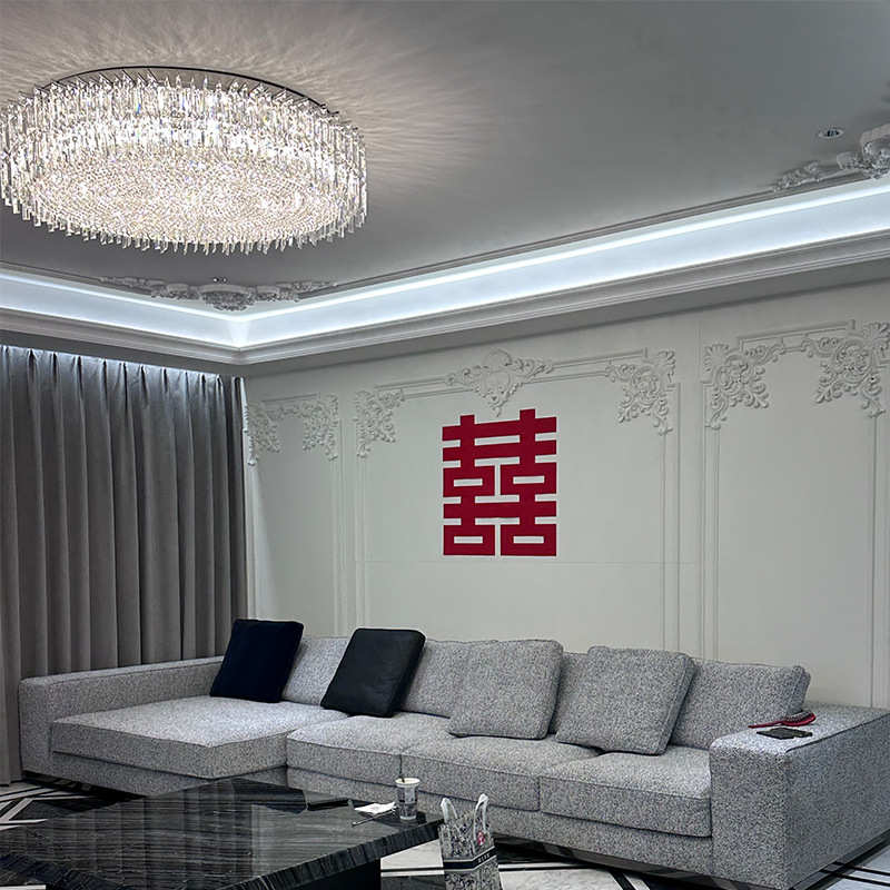 高档主灯吸顶灯工厂水晶高级轻感中山温馨灯具客厅现代卧室奢