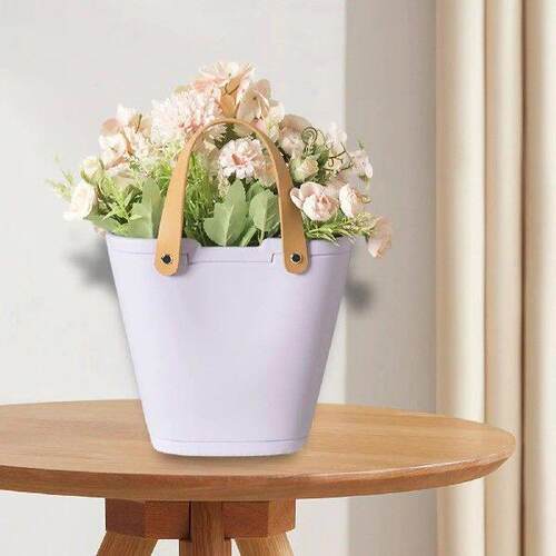 Modern Ceramic Vase Minimalist Purse Vase for Bookshelf