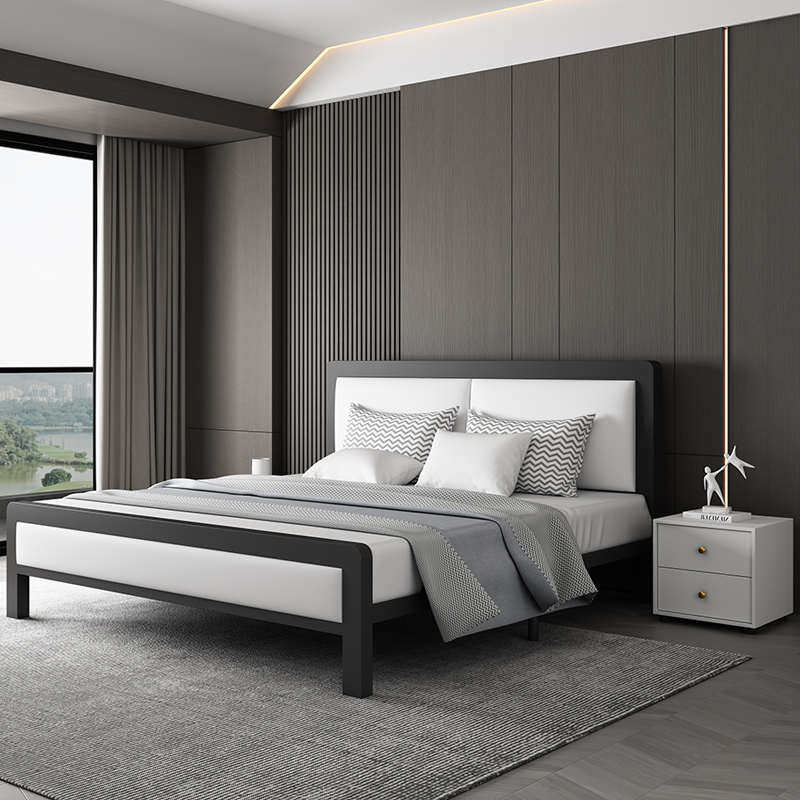 简约现代铁艺床双人床1.5m大铁架床宿舍单人床简易钢木床欧式铁床,住宅家具,折叠床,淘宝优惠券,粉丝福利购,淘宝优惠卷