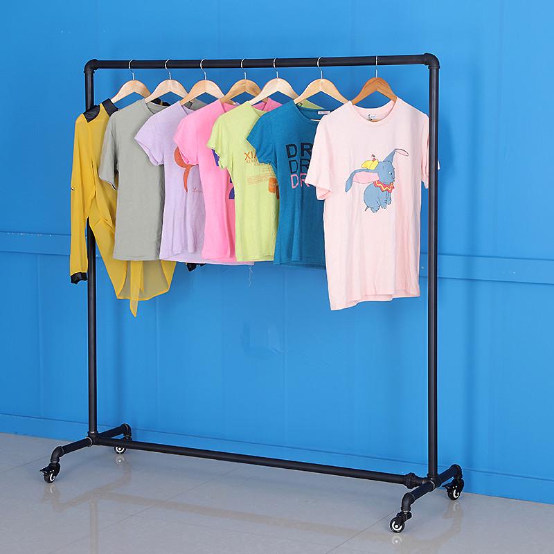 艺地摊服装店组合带水管龙门架架晾衣服展示架铁落地单杠衣帽架轮