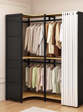 衣帽纳架落地卧室29036转角挂衣帽架家用衣间收衣柜金属开放式物置架