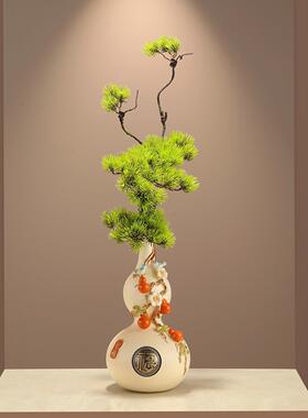 五福临门葫芦花客入户厅玄长关壁龛瓶细高BYX8581级感装饰新中式