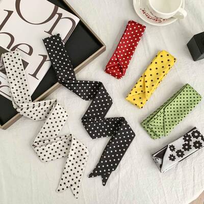 Retro Polka Dot Skinny Scarf for Women(1 Pack) 1.97