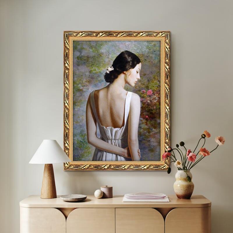 抱陶女挂画美女卫生间洗手间装饰画浴室酒店房间油画世界