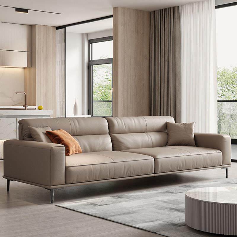 办公真皮沙发简约现代时尚会客商务接待室意式轻奢皮艺三人位组合