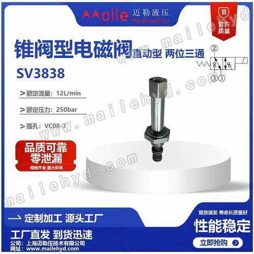 工厂直发Hydraforce液压螺纹插装阀SV38-38双截止电磁插装阀