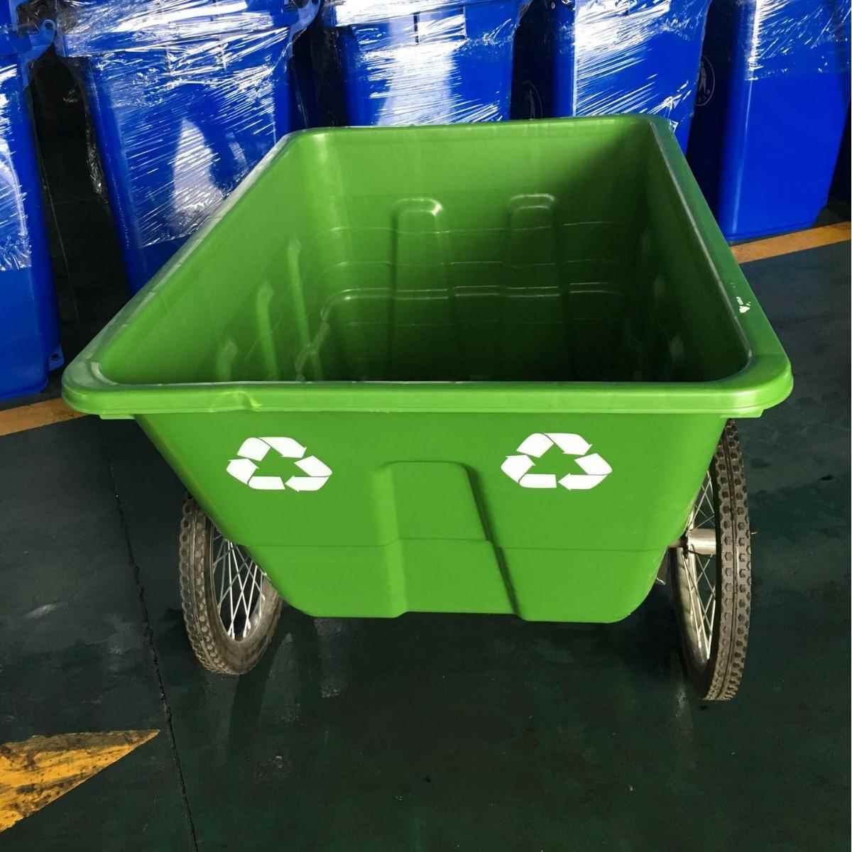 400LRWI环四卫垃圾桶轮号保洁手推车大户塑料物业小区翻外斗清运