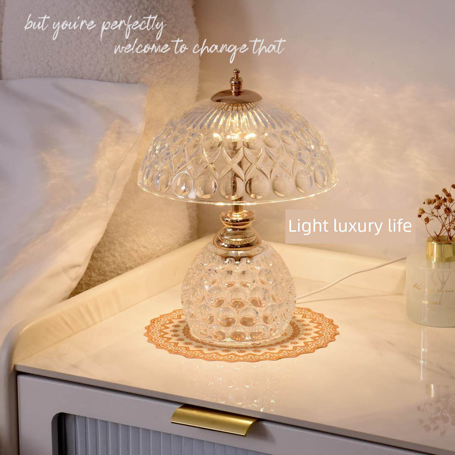 水晶台灯卧室床头台灯无障碍豪华经典主卧室2025新款经典覆古装饰