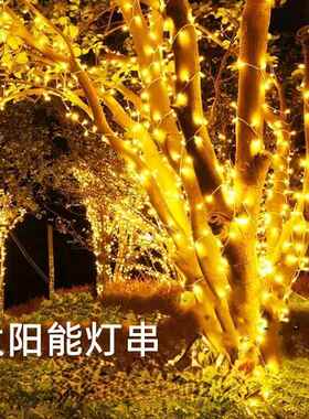 太阳能彩色LED灯串户外防水庭院景观装饰灯别墅花园阳台墙壁挂件