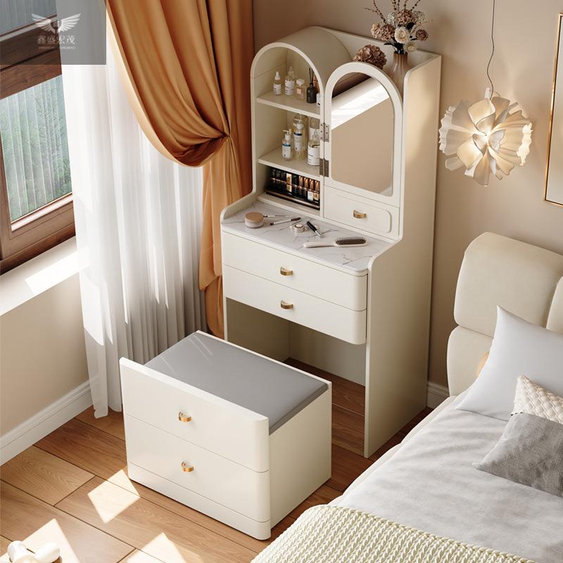 轻奢家用小型卧室梳妆台床头柜一体现代简约小户型化妆书桌多