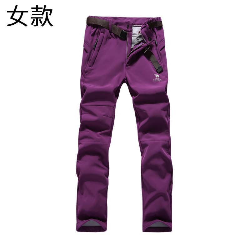 情侣加男女防风登山保暖2018户外加厚裤新款绒郊游冲锋旅行防寒裤