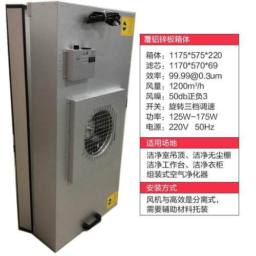 源头现货ffu风机过滤机组H13/H14HEPA 滤材1000m³/h风量即定即发