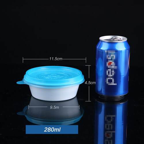 外卖打包盒网红创意一次性餐盒塑料汤碗圆形300ml280ml快餐盒
