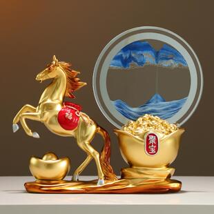 马到成功流沙聚宝件家居厅HS106电视柜客装 饰乔迁盆摆新居开业送