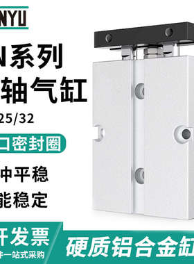 顶源气动双轴双杆气缸TN25/32*10x20X30/40/50/60/70/75/80/100-S