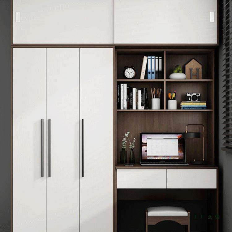 简约书现代脑小户型用卧室连体桌柜儿童985学习桌家电桌衣柜一体