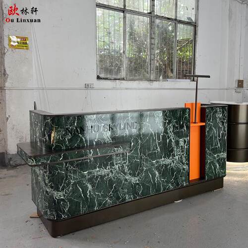样品屋展示中心接待台吧台公司前台水吧台烤漆异型简约吧台桌