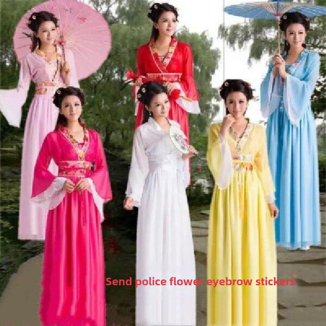 汉服女曲裾嫦娥仙女舞蹈服襦裙戏曲服装演出服学生古装毕业成人礼