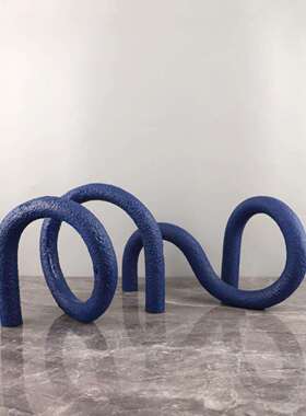 现代简约几何树脂绳结拱门艺术条摆件玄关书电视线1809柜家居装房