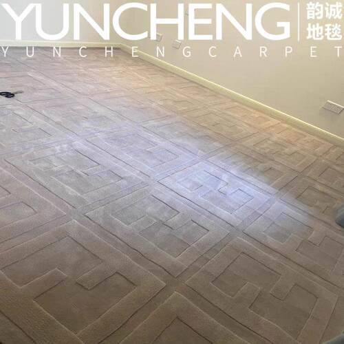 雾色紫FF含羊毛客厅茶几卧室立体大面积地毯高级书房衣帽间床边毯