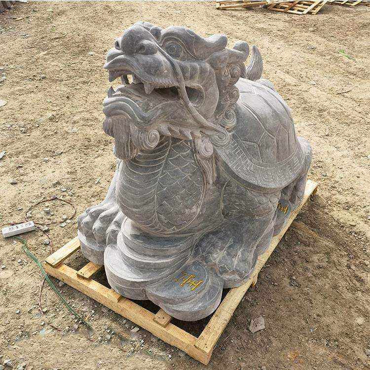 青石龙龟石材雕刻石雕龙龟摆件石雕龙头龟雕塑庭院喷水青石龙头龟