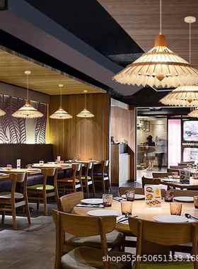 日式和料风花中伞灯R254特色新式雨伞竹艺木质灯具寿司理吊店创意