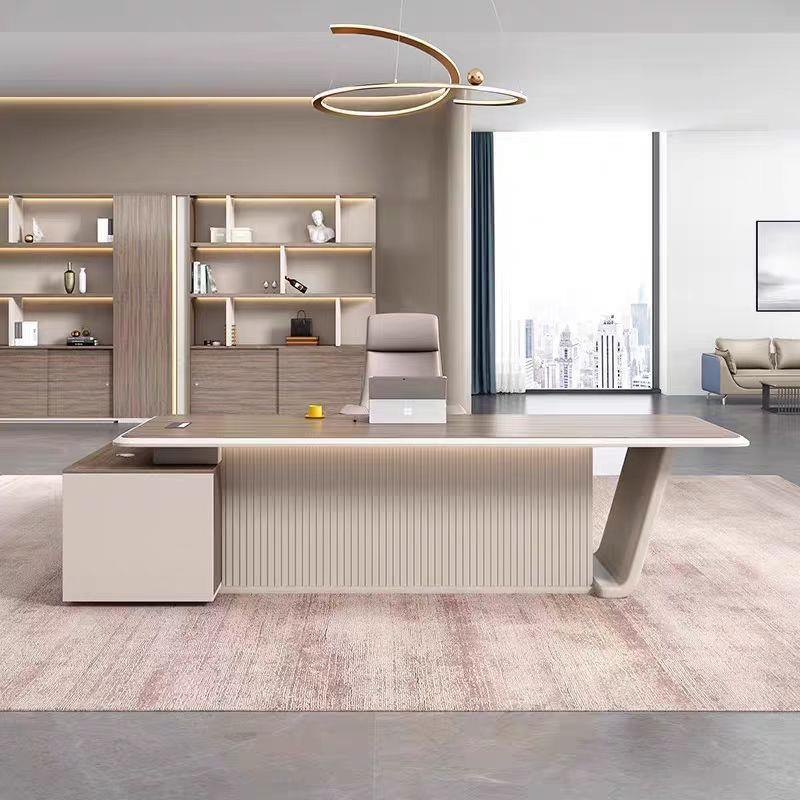 老板桌办公桌简约现代办公室大班桌经理主管桌轻奢烤漆老板桌现货