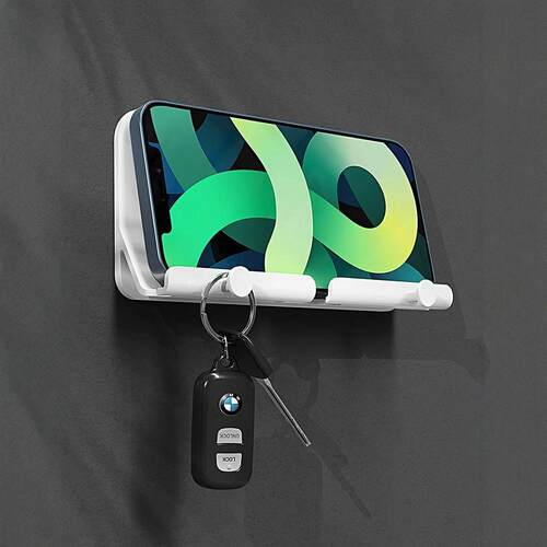 Wall-Mounted Phone Holder with Adhesive, Lazy Wall Charger S
