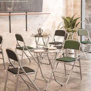 工业风不锈钢奶茶店折叠桌椅组合汉堡小吃快餐咖啡厅商用餐饮家具
