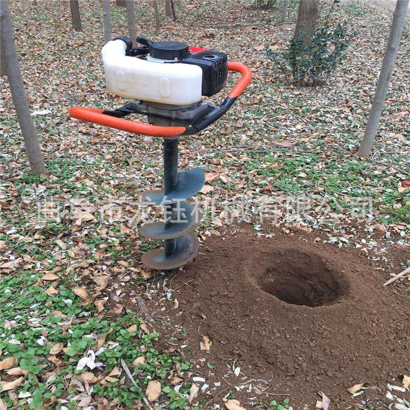 单人操作手提式两冲程植树挖坑机混合油动力钻坑设备地钻冰钻机