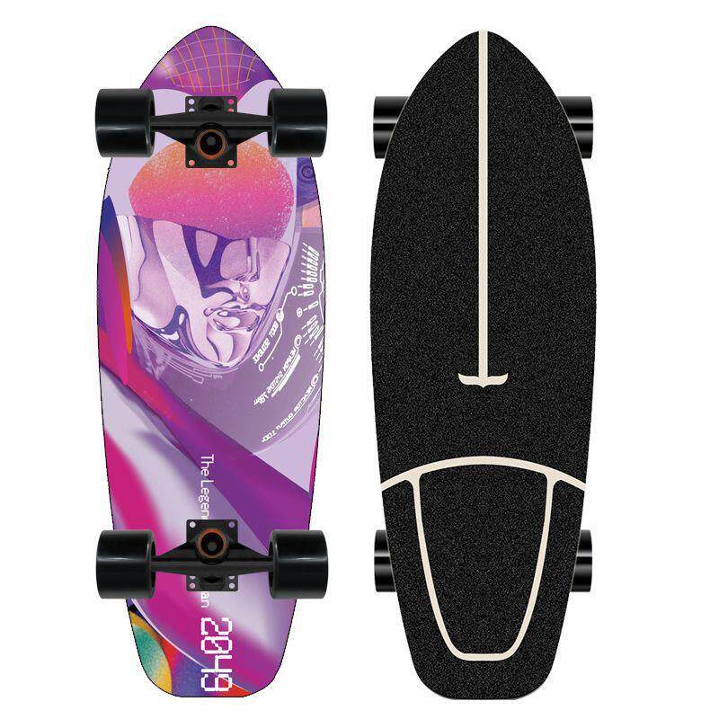 枫木小鱼板30寸成人刷街初学者四轮陆地冲浪滑板单翘板skateboard