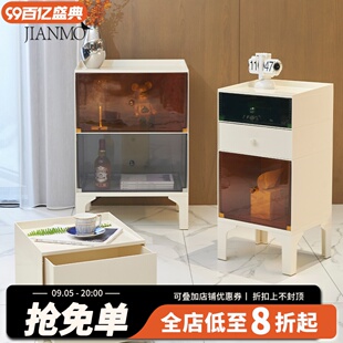 北欧多层现代简约卧室组合置物架客厅家用落地收纳展示架床头柜子