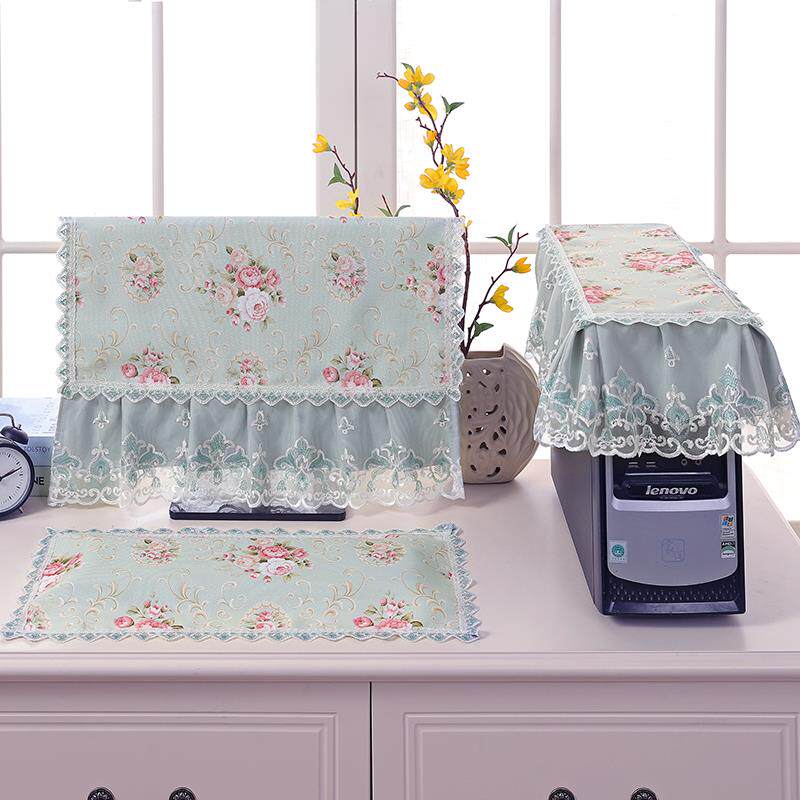 布艺电脑罩电脑套台式电脑防尘罩一体机保护套液晶显示器盖布五件