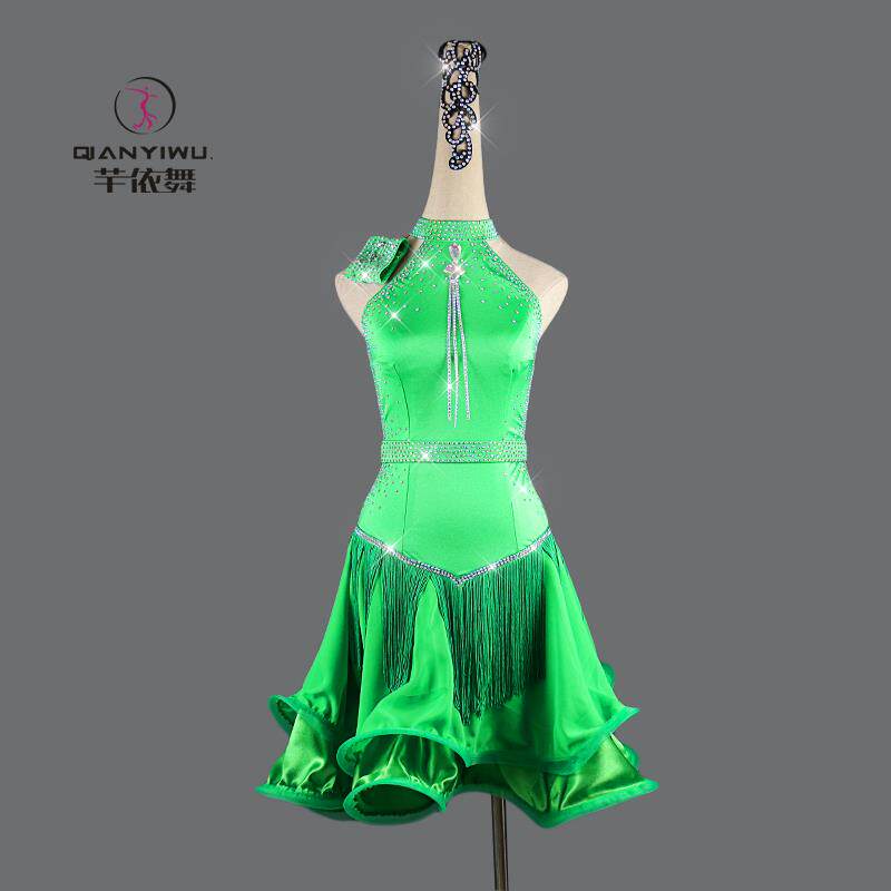 高档202衣5拉丁舞服表演出比赛连裙新款女式少儿童高端级制业订加