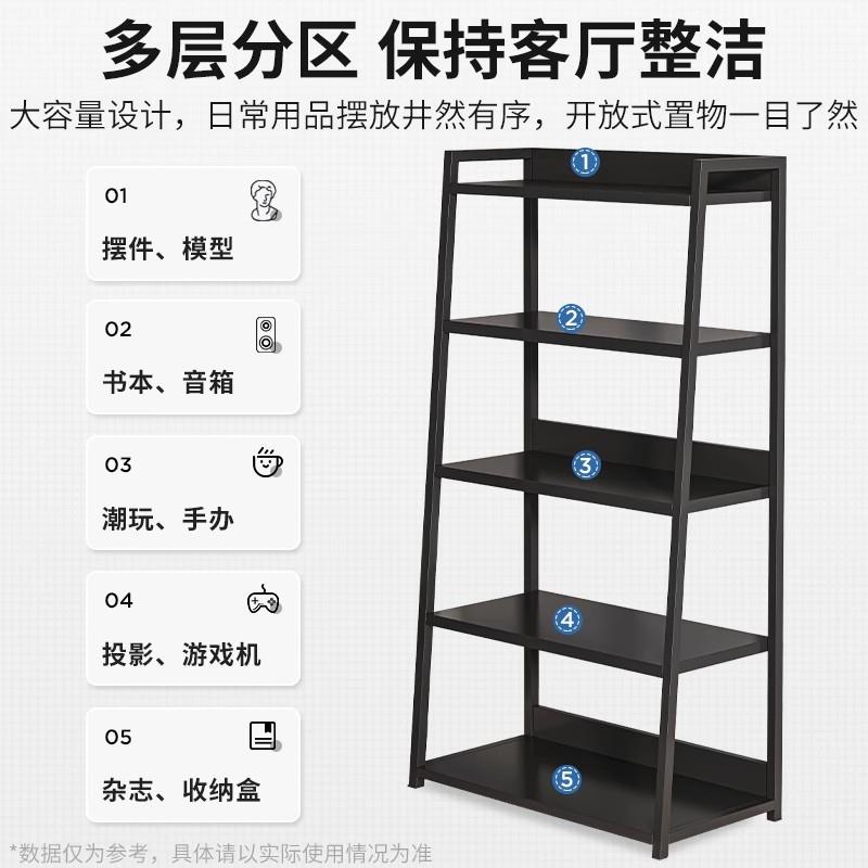 家用房间置物架客厅落地靠墙收纳架子卧室电脑桌旁杂物柜多层书架