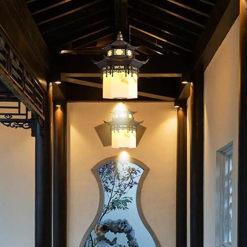 新中式走灯廊吊宋式美学民宿酒楼餐灯饮具中国风别四合墅院过道灯