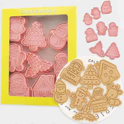 Christmas Cookie Mold Set Creative Baking Tools Holiday Bisc