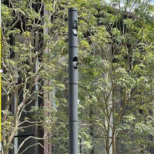 多功能庭院灯监控立杆可360度旋转地产园林道路灯现代简约庭院灯