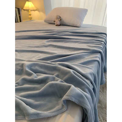 冬季加绒单件被单紫色毛绒被单耐脏不掉毛加大炕单子双人宿舍床用