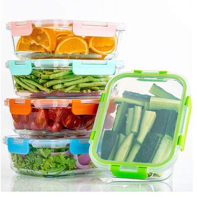 Glass Meal Prep Containers Food Storage Airtight Lunch
