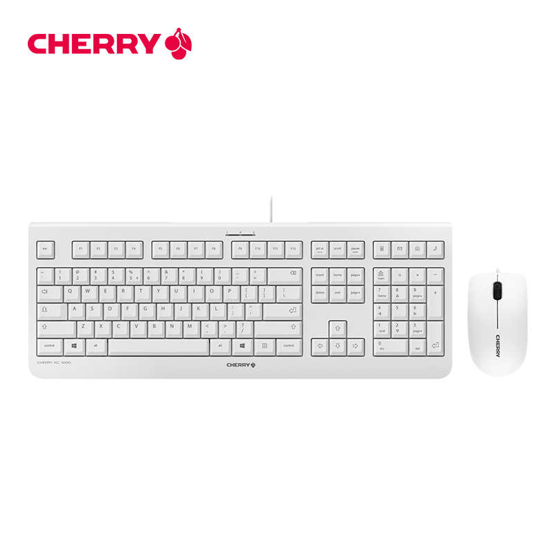 CHERRY樱桃KC1000薄膜有线键盘商务办公专用打字轻音电脑鼠标套装
