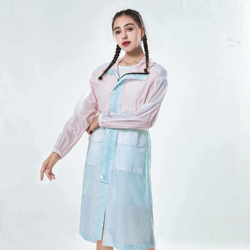 琴飞曼雨衣遮阳轻薄雨衣女夏季全身长款骑行出游 游乐场透明雨衣