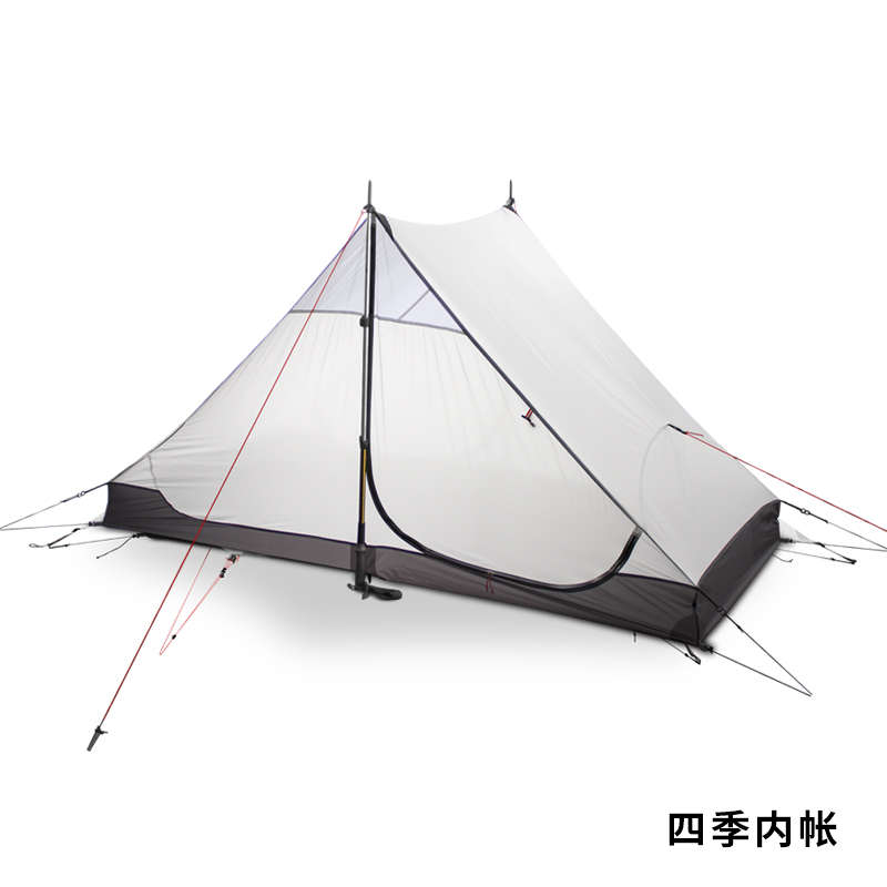 三峰出户外露营蓝山双人超轻15D涂硅无杆帐篷金字塔帐不含地布