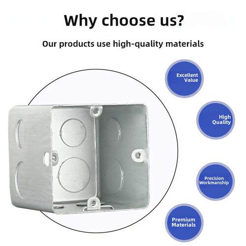 86型铁接线盒金属开关盒镀锌拉伸外耳盒隐藏式预埋盒罗纹安装盒